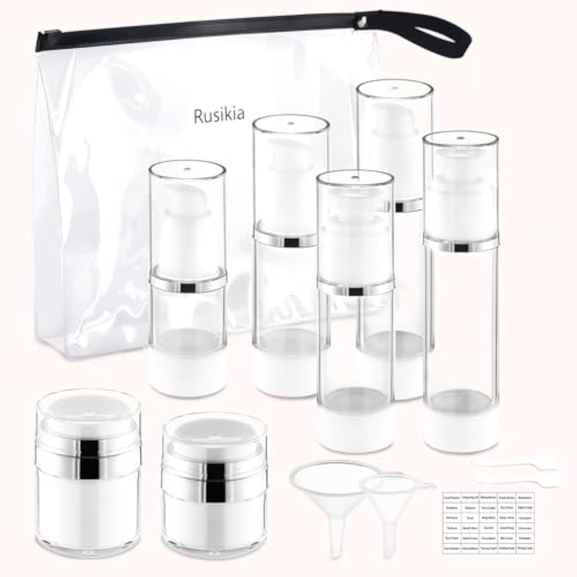 13 Pack Big Travel Size Containers Airless Pump Bottles